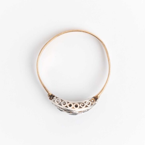 Anillo Art Deco Oro 18 Kt De Platino 950. Zafiros Naturales - Image 2
