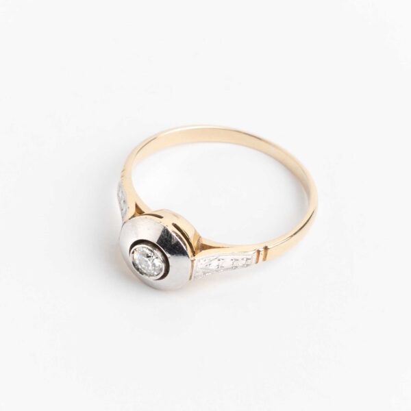 Anillo Art Deco Solitario Oro 18 Kt Brillante Alvear - Image 2