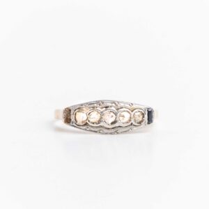 Hermoso Anillo Cintillo De Oro 18 Kt Platino 950 Y Diamantes