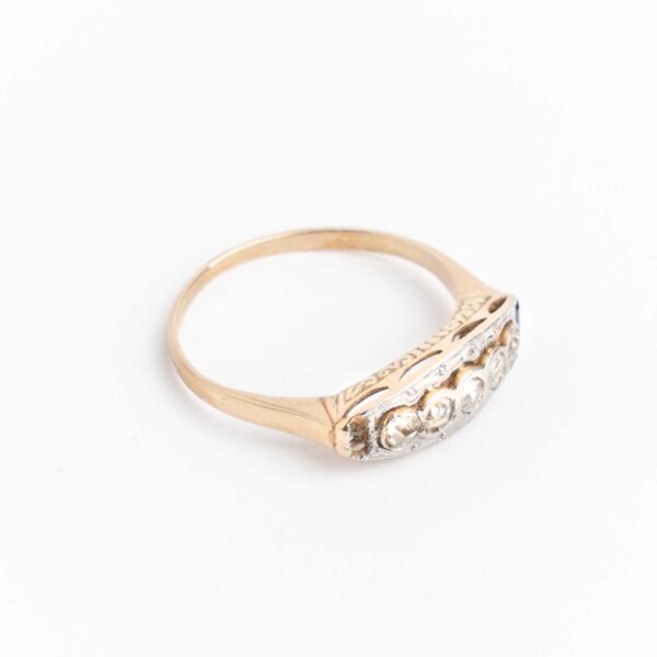 Hermoso Anillo Cintillo De Oro 18 Kt Platino 950 Y Diamantes - Image 3