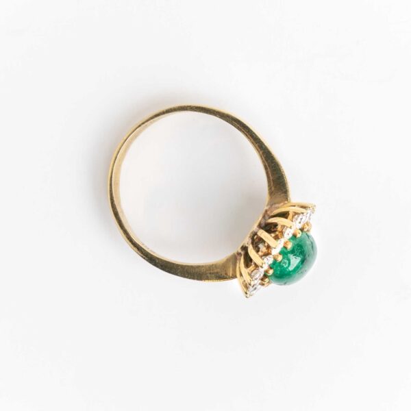 Anillo Roseta Oro 18 Kt Esmeralda Natural Y Brillantes - Image 3