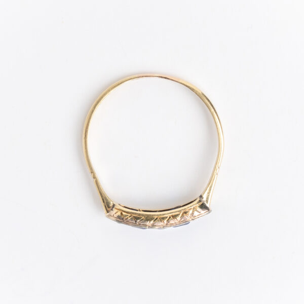 Anillo Art Deco Oro 18 Kt De Platino 950. Zafiros Naturales - Image 3