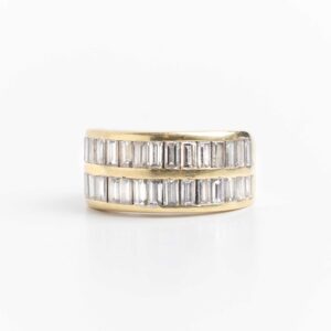 Anillo Doble Medio Sin Fin Oro 18 Kt Y Brillantes