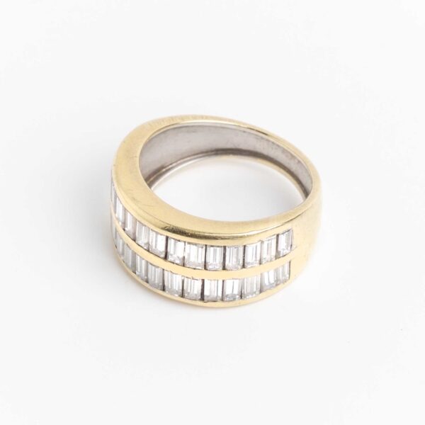 Anillo Doble Medio Sin Fin Oro 18 Kt Y Brillantes - Image 2