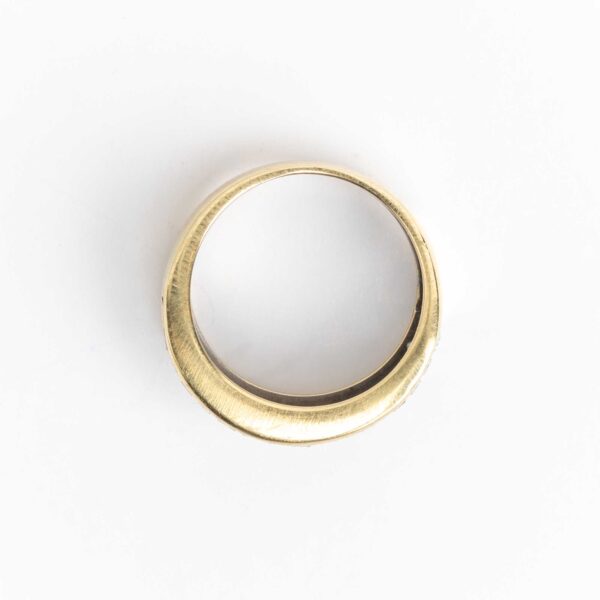 Anillo Doble Medio Sin Fin Oro 18 Kt Y Brillantes - Image 3