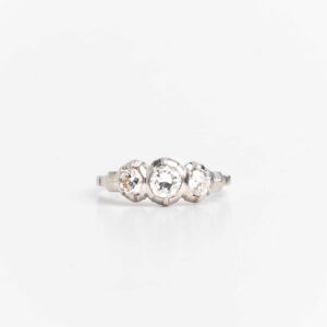 Anillo Tricillo Platino 950 Y 0.80 Ct Brillantes