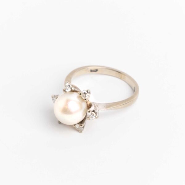 Anillo Roseta Oro 18 Kt Perla Natural De Cultivo Alvear - Image 2