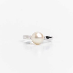 Anillo Oro 18 Kt Y Perla Natural De Cultivo Alvear