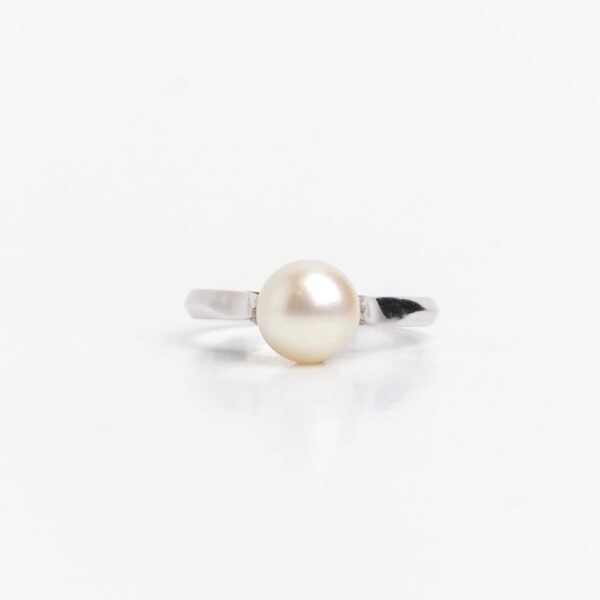 Anillo Oro 18 Kt Y Perla Natural De Cultivo Alvear