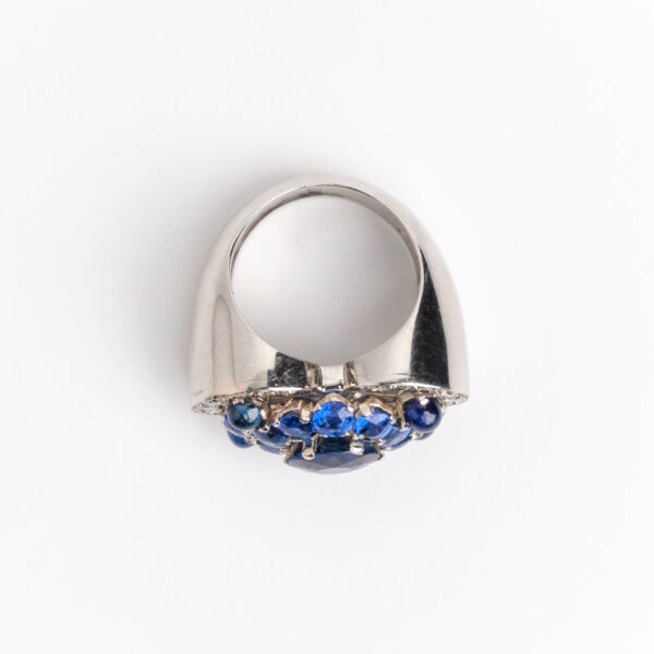 Anillo Platino 950 Zafiros Ceylany Brillantes - Image 3
