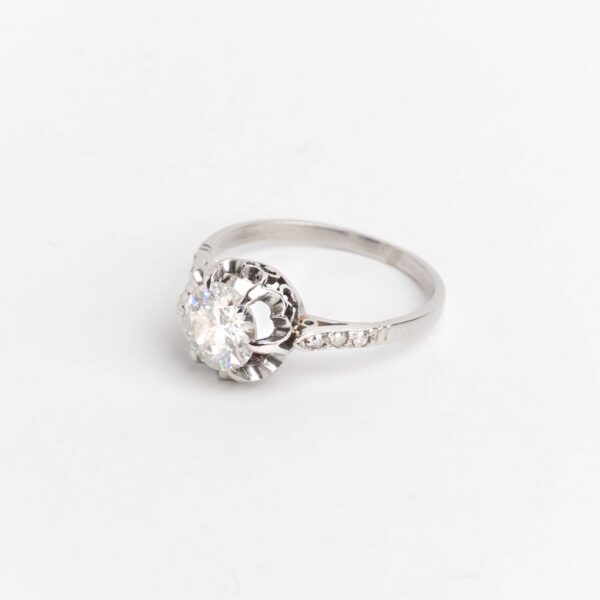 Anillo Solitario Compromiso Artdeco Platino Brillante - Image 2