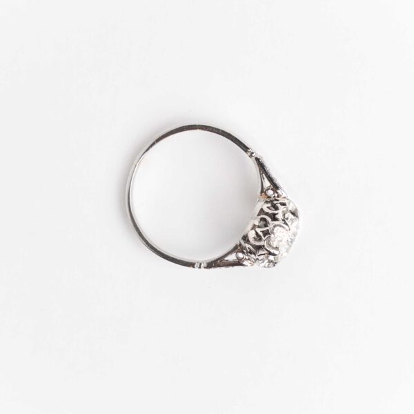 Anillo Solitario Compromiso Artdeco Platino Brillante - Image 3