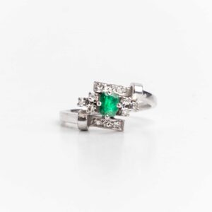 Anillo Platino 950 Esmeralda Natural Colombianas Y Brillante