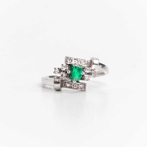 Anillo Platino 950 Esmeralda Natural Colombianas Y Brillante