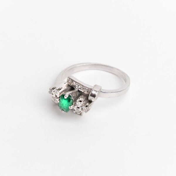 Anillo Platino 950 Esmeralda Natural Colombianas Y Brillante - Image 2