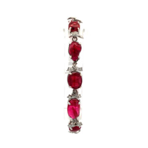 Pulsera brazalete oro 18 kt brillantes y rubíes naturales