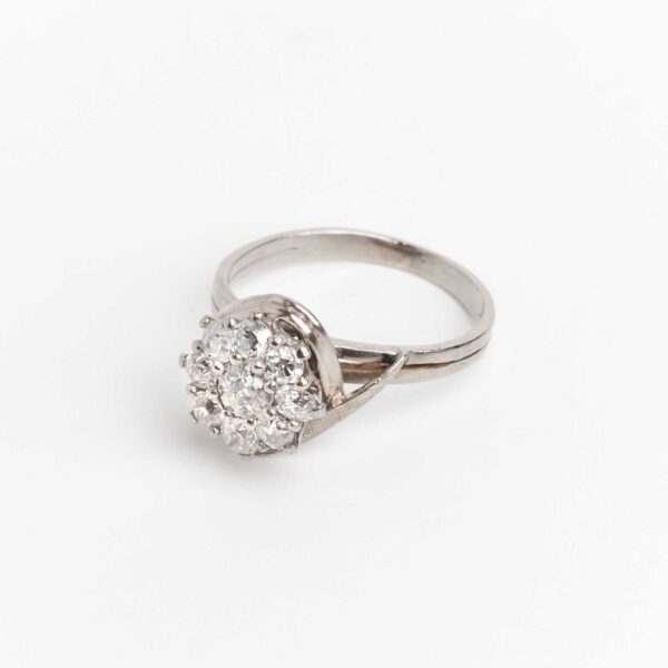 Anillo Roseta Platino 950 Y Brillantes Certificado - Image 3