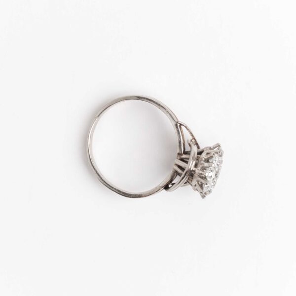 Anillo Roseta Platino 950 Y Brillantes Certificado - Image 2