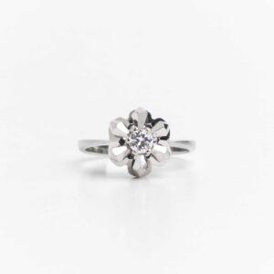 Anillo Rosetta Solitario de Oro 18 kl y Brillante