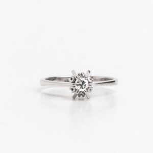 Anillo Solitario Compromiso Oro 18kt y Brillante