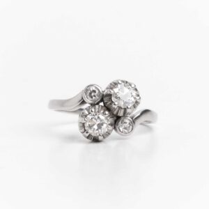 Anillo Pellizco Platino 950 y Brillantes Certificado
