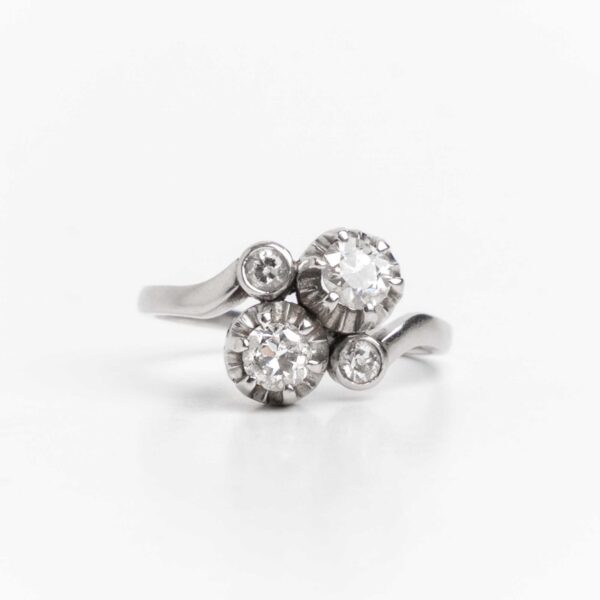 Anillo Pellizco Platino 950 y Brillantes Certificado