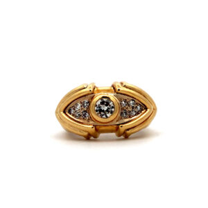 Anillo moderno de oro 18 kt y brillantes