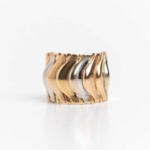 Anillo Moderno Oro 18kt Blanco Rojo y Amarillo