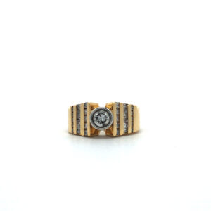 Anillo firmado oro 18 kt y brillantes