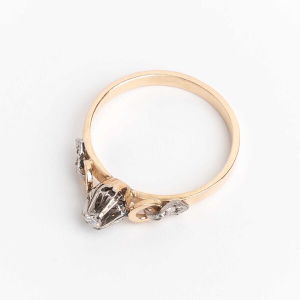 Anillo Solitario Compromiso Oro 18kt. Platino y Brillantes - Image 3