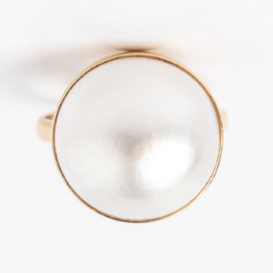 Anillo Oro 18 Kilates Perla Natural Central