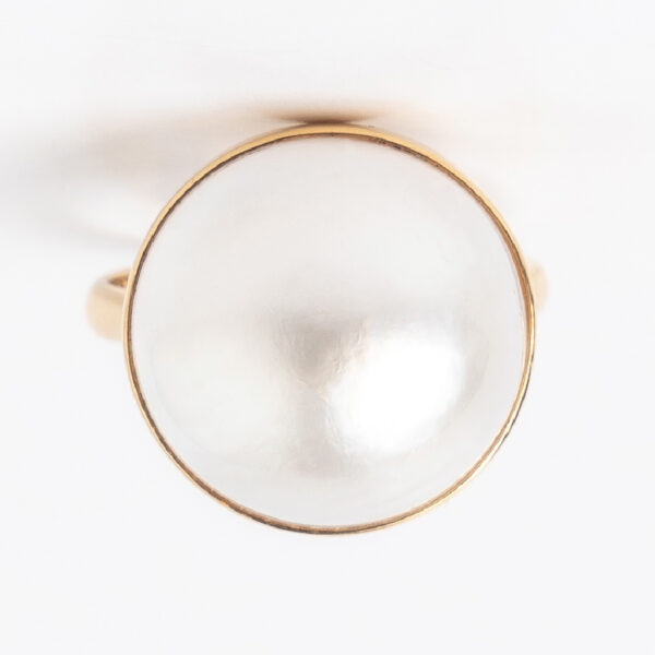 Anillo Oro 18 Kilates Perla Natural Central