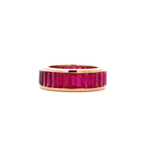 Anillo Sin Fin Oro 18 Kt Y Rubíes Certificado