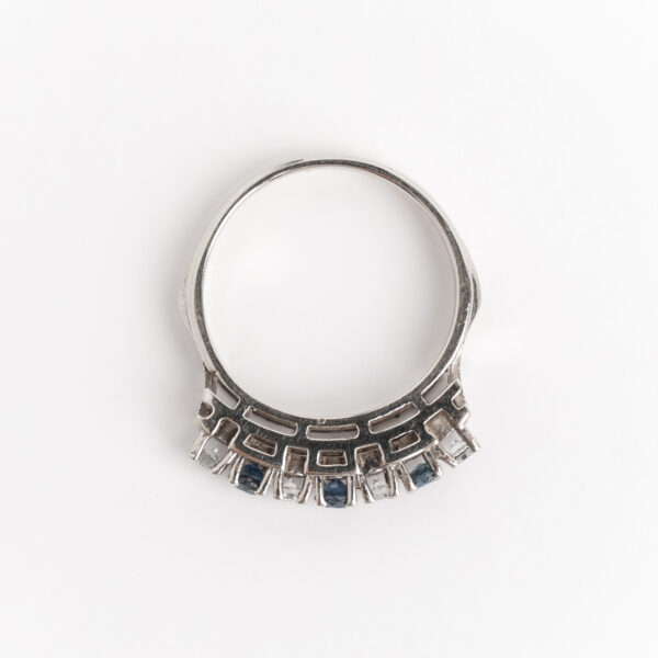 Anillo Sin Fin Art Deco Platino 950 Brillantes Zafiros - Image 2