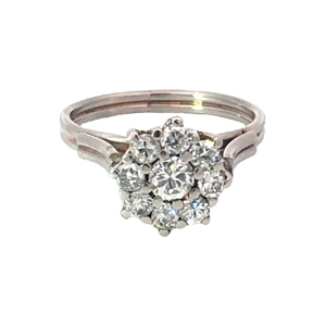 Anillo Europeo Roseta Platino 950 Brillantes