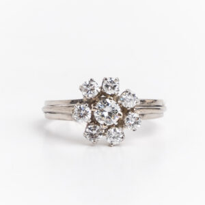 Anillo Roseta Oro 18 Ct Y 1.0 Ct Brillantes