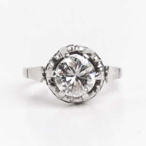 Anillo Solitario Compromiso Platino Brillante 1.5 Ct
