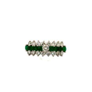 Anillo Esmeraldas Brillantes Oro 18 K Certificado