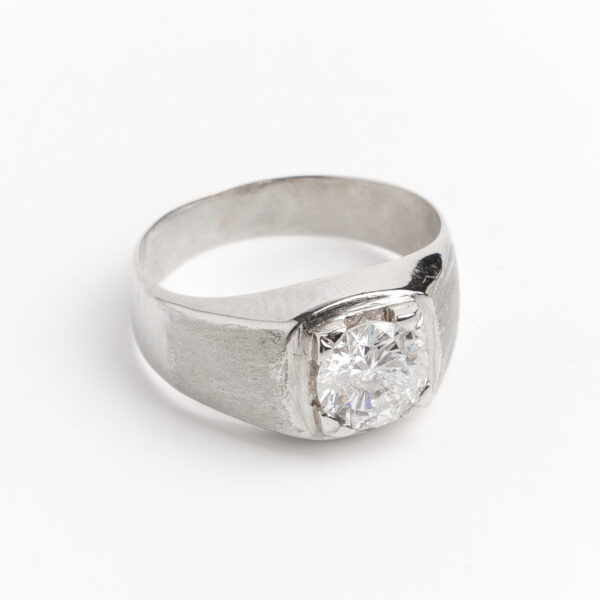 Anillo Solitario De Hombre Oro 18kt Y 1.5 Ct Brillante - Image 3