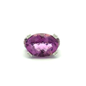 Anillo Oro 18 Kt Amatistas Brillantes