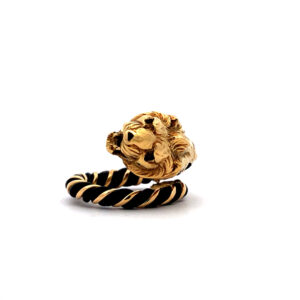 Anillo Francés Oro 18 Kt Pelo De Elefante Y Rubíes