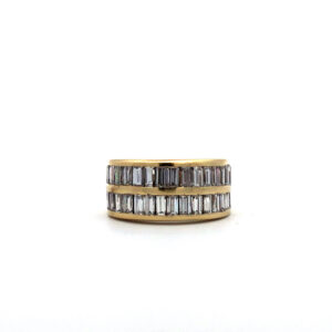 Anillo Doble Medio Sin Fin Oro 18 Kt Y Brillantes