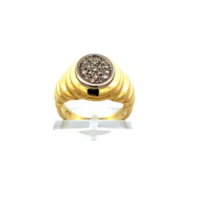 Gran anillo moderno oro 18 kt pavé de brillantes
