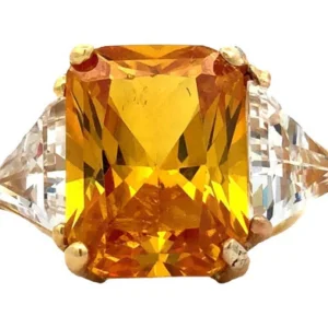 Anillo De Oro 18 Kt Y Topacio