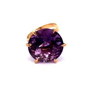 Anillo De Oro 18 Kt Y Amatista