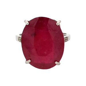 Anillo Platino 950 Rubí Y Brillante