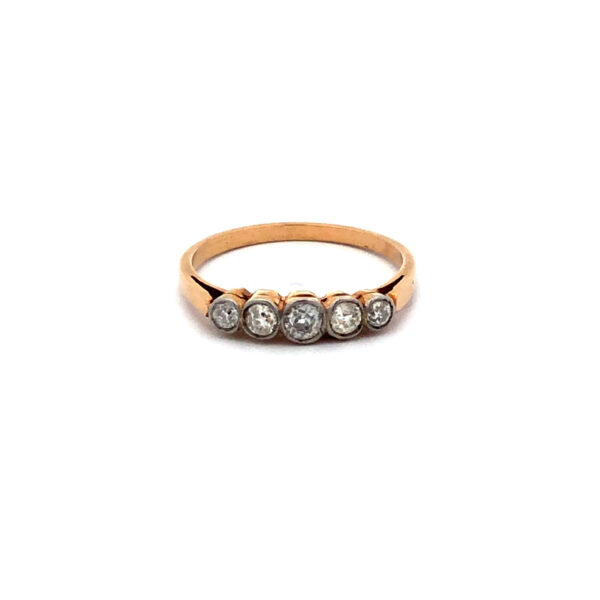 Anillo Cintillo De Oro 18 Kilates Y Brillantes