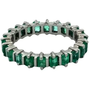 Anillo Sinfin Platino 950 Y Esmeraldas Naturales