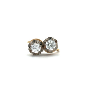 Anillo Pellizco Oro 18 Kt Y Zafiros Blanco