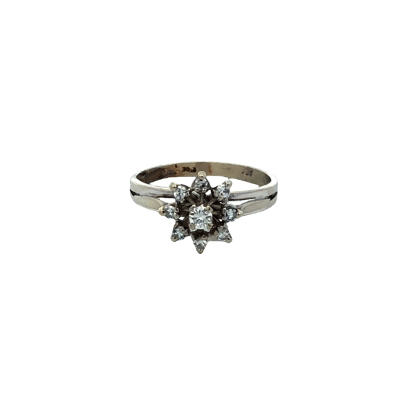Anillo Roseta Oro 18 Kt Y Brillantes